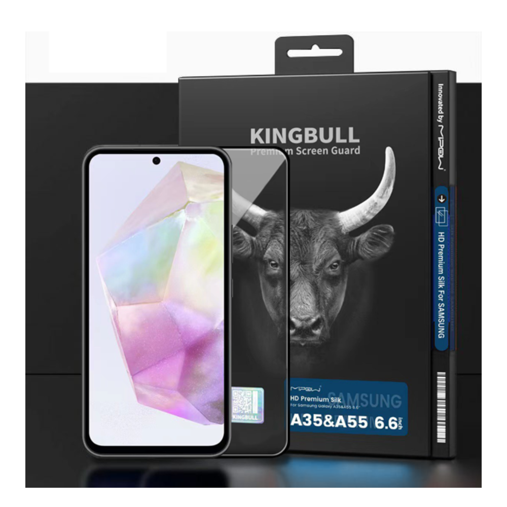 DÁN CƯỜNG LỰC MIPOW KINGBULL HD SILK PREMIUM PROTECTOR FOR SAMSUNG GALAXY A35/A55 (BJ-A35(55)-BK